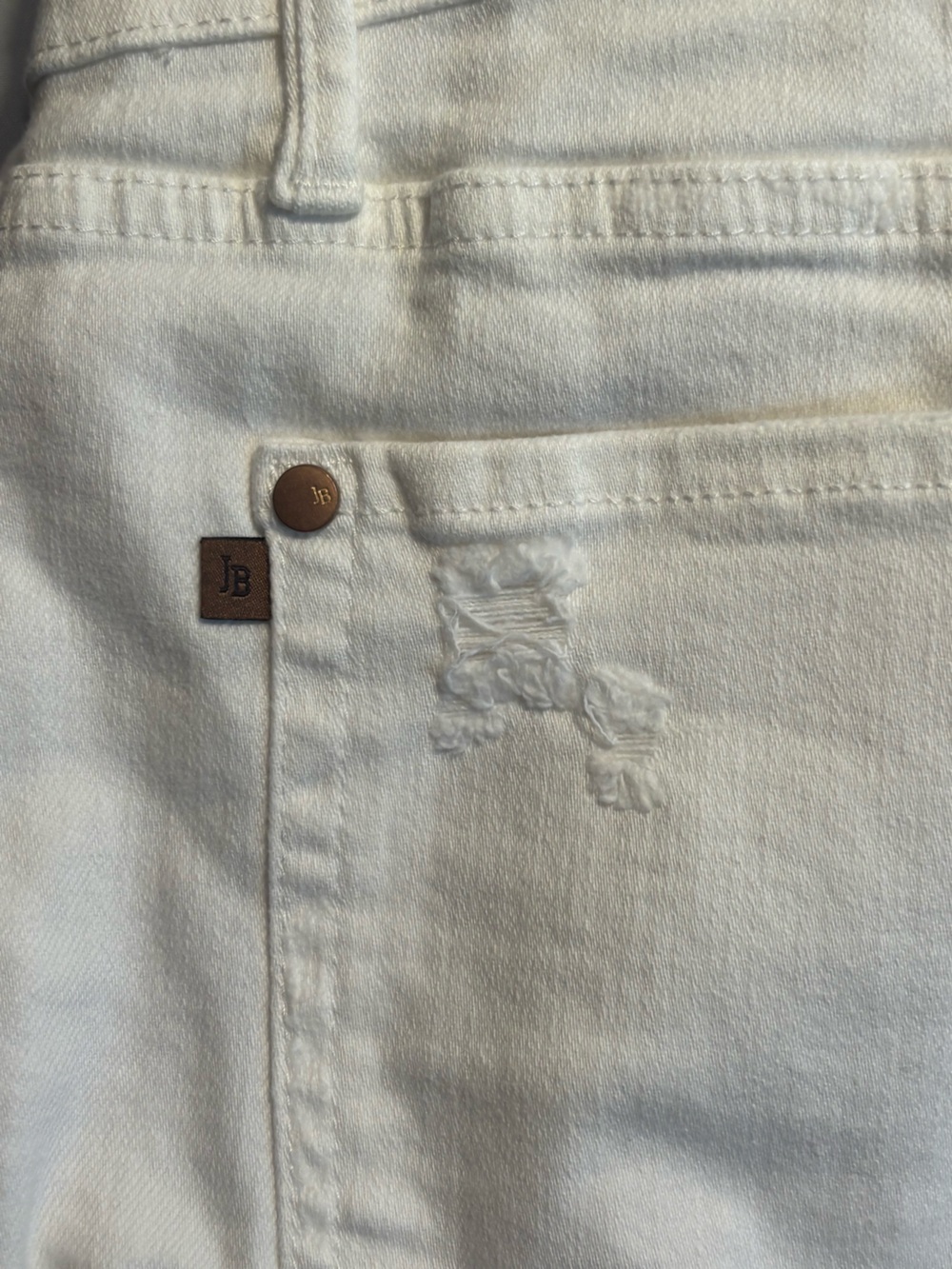 Judy Blue XL White Distressed Denim Cutoff Boho Cotton Shorts New - Picture 13 of 14